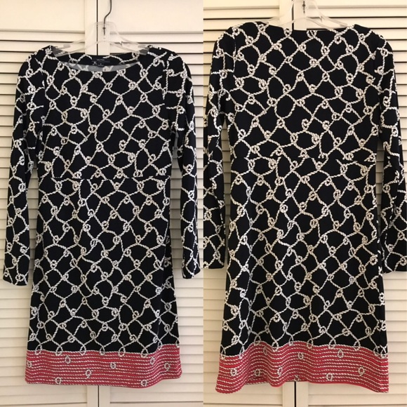 Nautica | Nautical Black and Red Shift Mini Dress - Picture 1 of 4